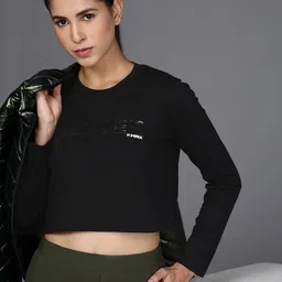 HRX by Hrithik Roshan Fighter Collection Women Printed Cotton Full Sleeve Crop T-shirt-picture-44