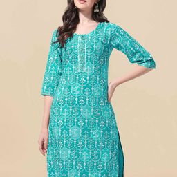 KALINI Block Print Floral Kurta-56