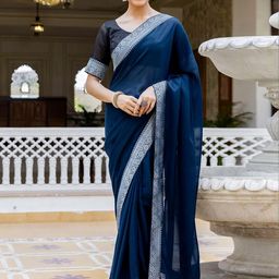 all about you Zari Poly Georgette Saree-image-30
