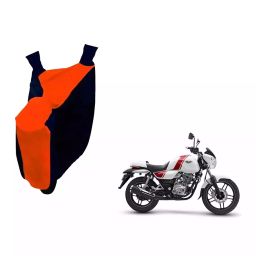 Auto Pearl Waterproof Two Wheeler Cover For Bajaj V15 (Orange & Blue)-image-50