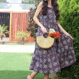 Sera Boho Mosaic Indiecore Vibes In Full Swing Magic Midi Dress-image-62