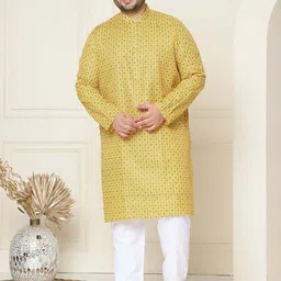 SOJANYA PLUS Men Ethnic Motifs Printed Regular Kurta with Pyjamas-picture-2