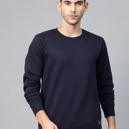 Roadster Men Navy Blue Solid Sweatshirt-image-17