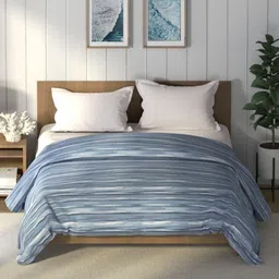 Nautica Blue & Grey AC Room 120 GSM Double Bed Comforter-image-31