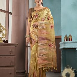 Panchaamrit Floral Woven Design Zari Banarasi Saree-image-36