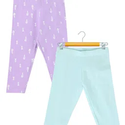 Nuego Infants Girls Pack Of 2 Floral Print Cotton Blend Ankle Length Leggings-image-59
