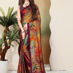 SUPERLAXMI Floral Pure Chiffon Saree-picture-42