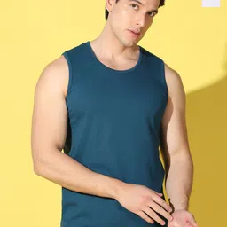 WOOSTRO 2-Pcs Odour-Free Combed Cotton Innerwear Vests VWS26(PLAIN PEACOCK)(ENJOY WHITE)-image-80