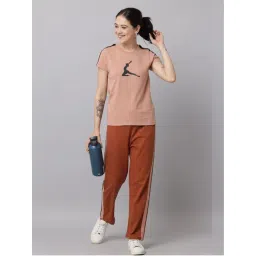 Slumber Jill Multi-Color Cafe Creme Snuggle Fit T-Shirt with Pant (Set of 2)-picture-6