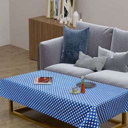 LooMantha Blue Geometric Printed Waterproof Plastic 4-Seater Table Cover-16