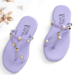 Hola Bonita Party Wear Slip On Sandal Studded Design - Lavender-image-89