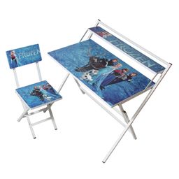 Wishing Clouds Frozen Pattern Printed Foldable Study Table and Chair Set - Multicolour-17