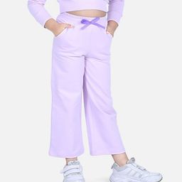 Aww Hunnie Solid Bow Detailed Winter Wear Track Pant With Front Pockets - Purple-picture-11