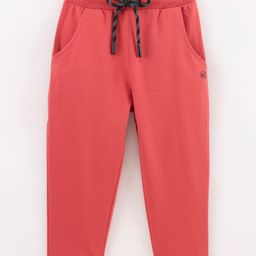 Sundae Kids Cotton Capri Length Leggings Solid Color - Red-image-39