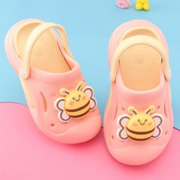 Oh! Pair Slip On Clogs With Back Strap Closure & Bee Applique - Pink-picture-19