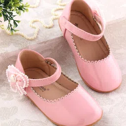 Cute Walk by Babyhug Velcro Closure Ballerina with Floral Applique - Pink-picture-40