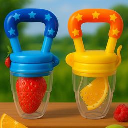 Badal Kidz baby Silicone Food/Fruit Nibbler, Baby Food and Fruit Feeder Combo - Blue & Yellow (Pack Of 2)-18