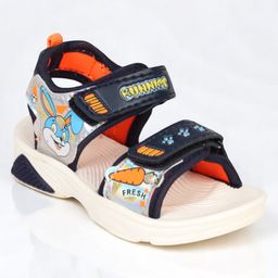 Lil Lollipop Bunnies Designed Double Velcro Closure Sandals - Navy Blue-picture-15
