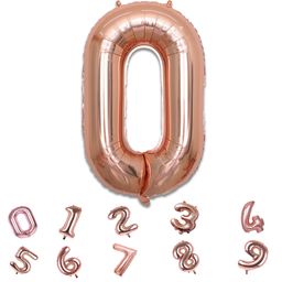 Décor Mantra 32 Inch Number Foil Balloon 0 For birthday Decorations Items-Rose Gold Color-Pack of 1-image-12