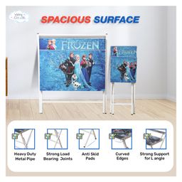 Wishing Clouds Frozen Pattern Printed Foldable Study Table and Chair Set - Multicolour image 2