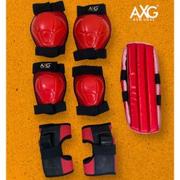AXG NEW GOAL Unique design Quintessential Durable & Stylish Protective Kit for Cycling Skating Guard Combo -Red image 2