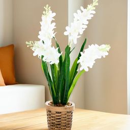 UMAI White & Green Artificial Plant With Pot-11