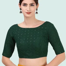 Moda Rapido Embroidered Cotton Saree Blouse-image-92