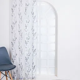 Parda Online White & Grey Ethnic Motifs Sheer Window Curtain-6