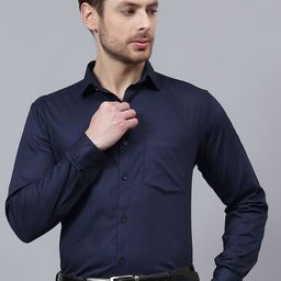 Vida Loca Men India Slim Fit Textured Spread Collar Cotton Formal Shirt-image-67
