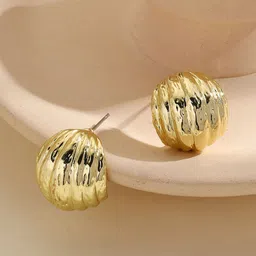 StyleCast x Revolte Gold-Plated Oval Studs-43