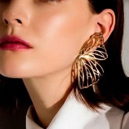 Estailo fashion Gold Plated Butterfly Shaped Drop Earrings-52