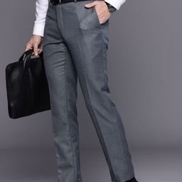 Raymond Men Textured Slim Fit Formal Trousers-picture-13
