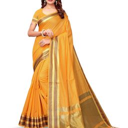 KALINI Women Checked Zari Saree-image-75