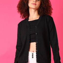 V-Mart Women Solid V Neck Cardigan-picture-15