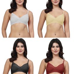 LILY Manoop Pack Of 4 Full Coverage Non Padded Seamless Bra image 3