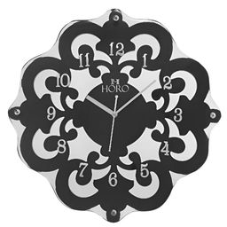 Horo Brown & White Printed Contemporary Wall Clock-27