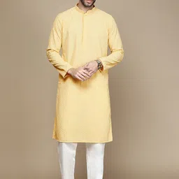 Rishika Men Embroidered Regular Thread Work Pure Cotton Kurta with Pyjamas-19