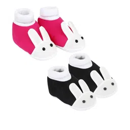 NESKA MODA 12 To 18 Months Non Slip Set of 2 Pair Cotton Rabbit Baby Booties-image-76