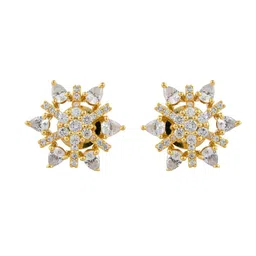 Voylla Gold Plated American Diamond Contemporary Sparkling Elegance Starburst Studs image 2