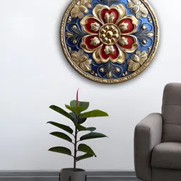 OLIVE TREE Blue & Red Printed Wooden Wall Hangings-image-81