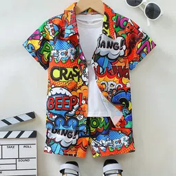Arshia Fashions Boys Printed Shirt with Shorts-image-38