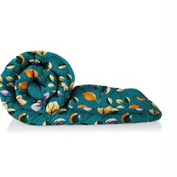 bsb home Green & Orange Floral Microfiber Mild Winter 233 GSM Double Bed Comforter-image-49