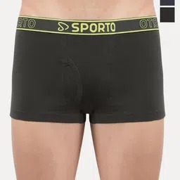 Sporto by Macho Pack Of 3 Cotton Mid-Rise Short Trunks Sprto-M1022_B(1)-N(1)-Olv(1)-XL-picture-17