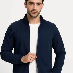 DRAXSTAR Men Lightweight Running Open Front Jacket with Embroidered-picture-1
