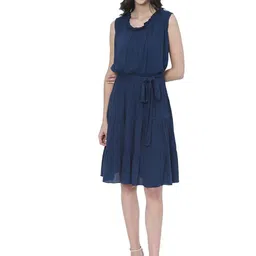 G0-4 IT Women Sleeveless Tiered Belted A-Line Dress-picture-12