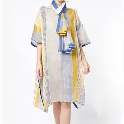 Banana Labs Women Striped Kaftan Knee Length Dress-image-12