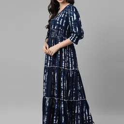 Raiyani Fashion Tie and Dye Solid Applique Fit & Flare Maxi Dress-picture-42