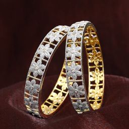 Estele Set Of 2 Gold-Plated Crystal-Studded Bangles-image-18