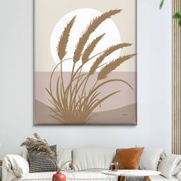Livin'luxe White & Brown Pampas Grass Canvas Wall Art-picture-31