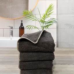 LABHAM Insignia 4Pcs Brown Ultra Absorbent Hand Towels-19